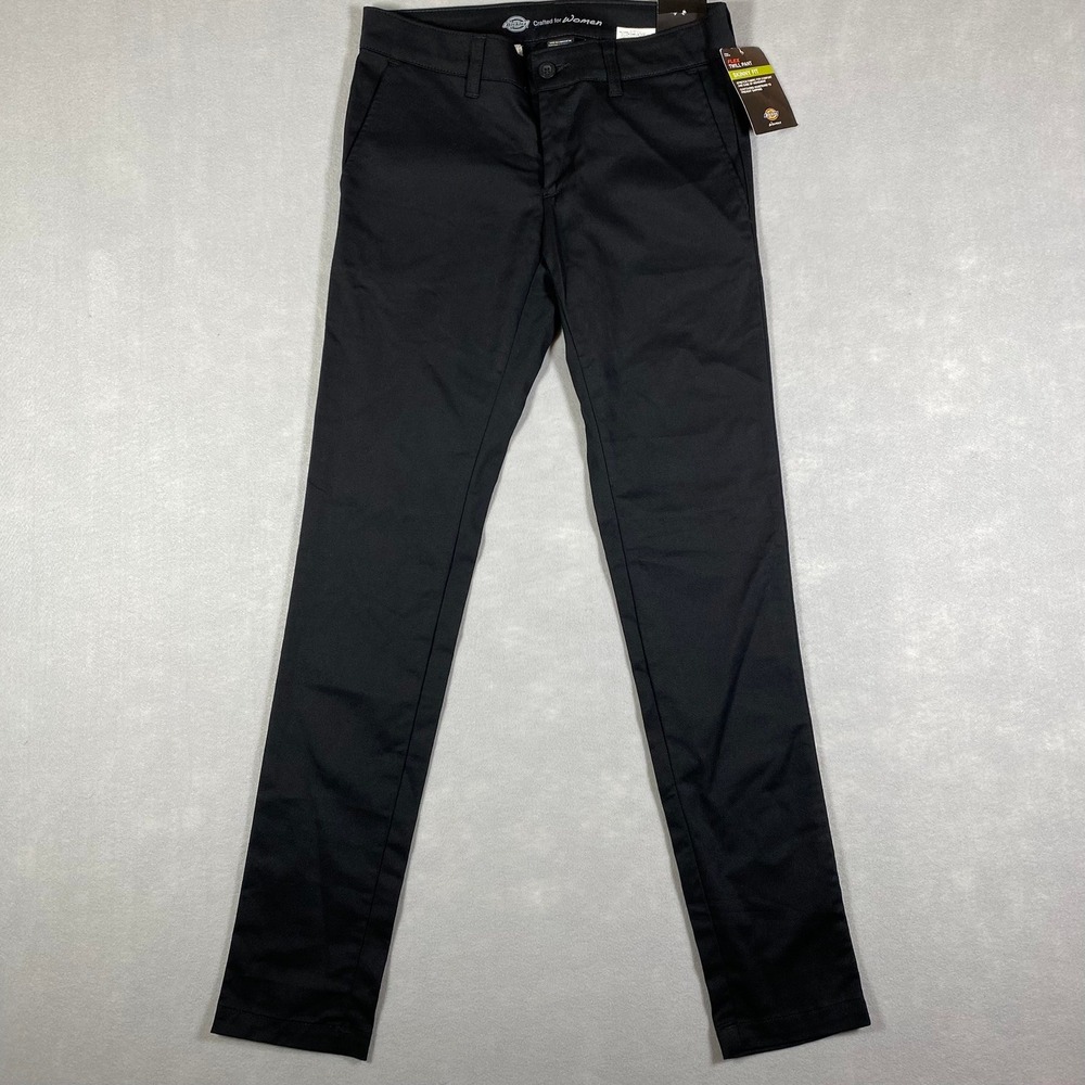 Dickies Flex Skinny Slim Fit Black Work Pants Womens 4 Regular NWT